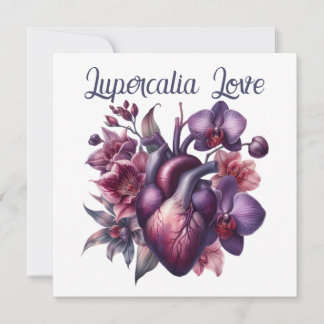 Tarjeta Festiva Lupercalia Love Gothic Anatomical Heart Flowers