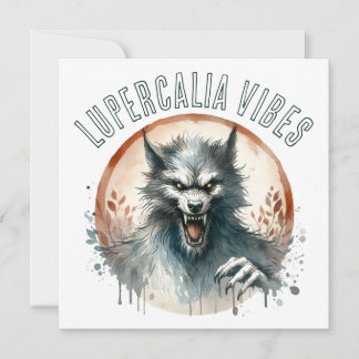 Tarjeta Festiva Lupercalia Vibes Werewolf Valentine's Day