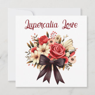 Tarjeta Festiva Lupercalia Vintage Gothic Retro Bouquet Valentine