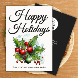 Tarjeta Festiva Luxe Black & White Christmas Card