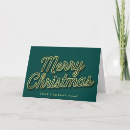 Tarjeta Festiva Luxe Gold Outline Script Merry Christmas