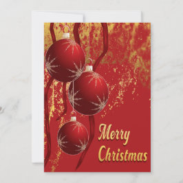 Tarjeta Festiva Luxe red and gold Christmas Ornaments 