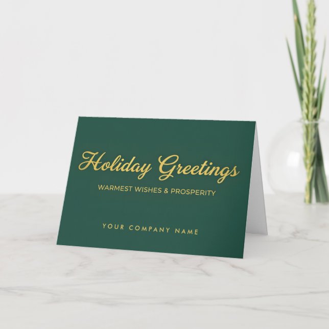 Tarjeta Festiva Luxe Script Holiday Greetings (Anverso)