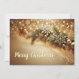Tarjeta Festiva Luxurious Christmas Background with Golden Bokeh