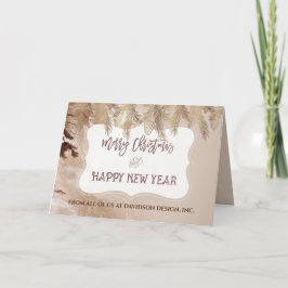 Tarjeta Festiva Luxury Gold Marble Pine Contemporáneo Corporate