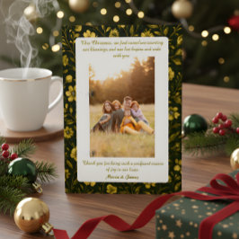 Tarjeta Festiva Luxury Green Plaid Portrait Photo Christmas
