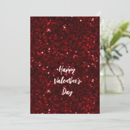 Tarjeta Festiva Luxury Red Glitter Happy Valentine's Day Special 