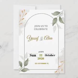 Tarjeta Festiva Luxury Wedding Invitation | Gold Accents | Modern 