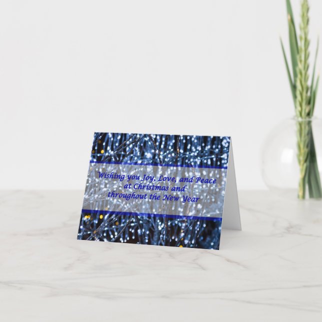 Tarjeta Festiva Luz azul Resumen Texto (Anverso)