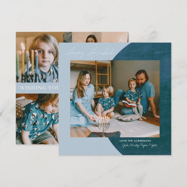 Tarjeta Festiva Luz de amor de paz | Feliz Collage de fotos de Han (Anverso / Reverso)