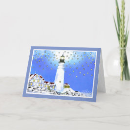 Tarjeta Festiva Luz de cabeza de Portland por Brigid O'Neill Hovey