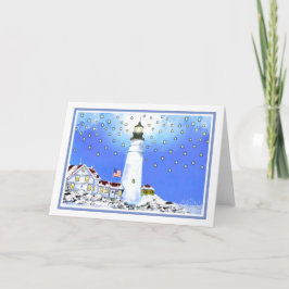 Tarjeta Festiva Luz de cabeza de Portland por Brigid O'Neill Hovey
