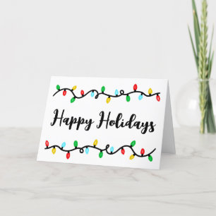 Tarjeta Festiva Luz de Cuerda Festiva de Felices Fiestas