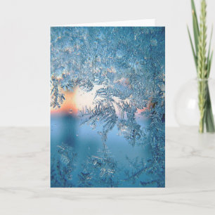 Tarjeta Festiva Luz de invierno a través de vidrio de cristales de