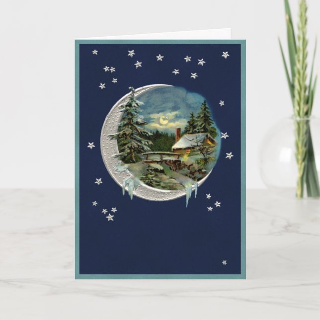 Tarjeta Festiva Luz de luna en Vermont (Anverso)
