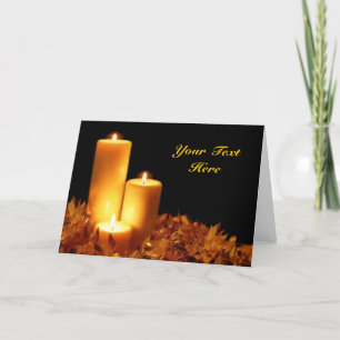 Tarjeta Festiva Luz de una vela en los pasteles suaves adaptables