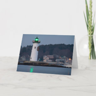 Tarjeta Festiva Luz del puerto de Portsmouth adornada
