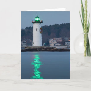 Tarjeta Festiva Luz del puerto de Portsmouth adornada