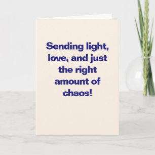 Tarjeta Festiva Luz divertida del amor de Hanukkah Caos Azul Perso