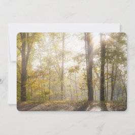 Tarjeta Festiva Luz dorada del sol a través de árboles otoñales