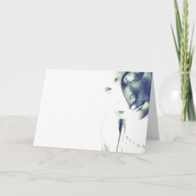 Tarjeta Festiva Luz Meditating de la Buda-Serenidad (Anverso)