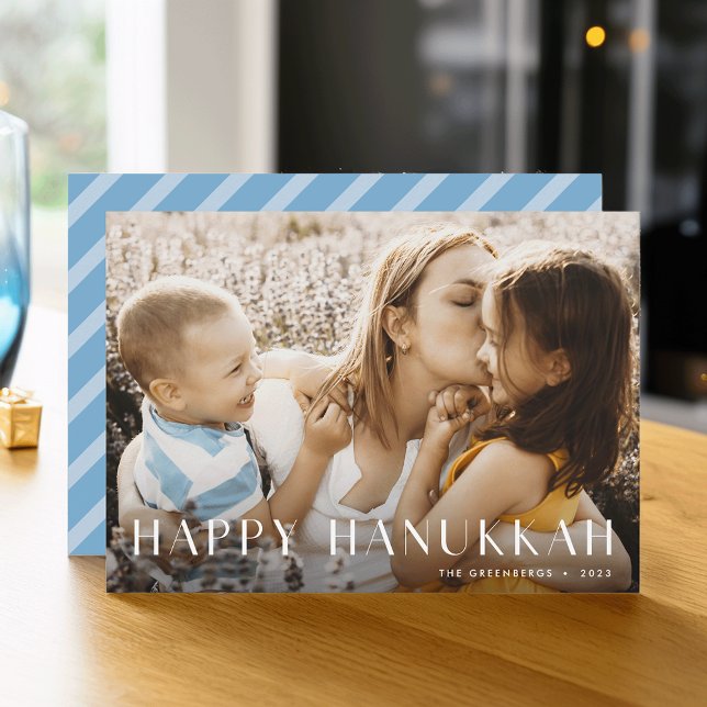 Tarjeta Festiva Luz moderna | Elegante foto única Hanukkah (Subido por el creador)