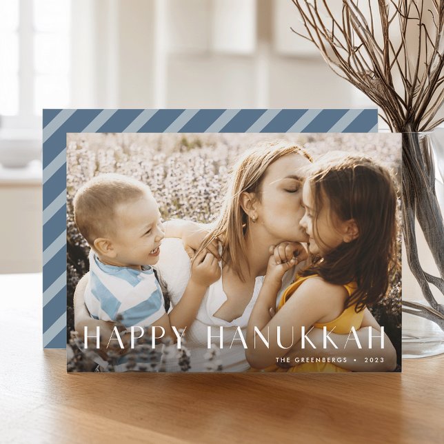 Tarjeta Festiva Luz moderna | Elegante foto única Hanukkah (Subido por el creador)
