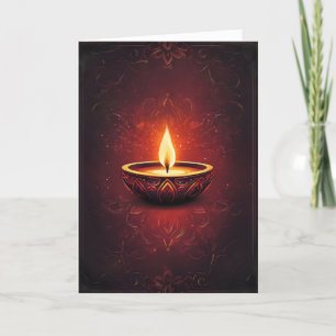 Tarjeta Festiva Luz oscura elegante del Diwali