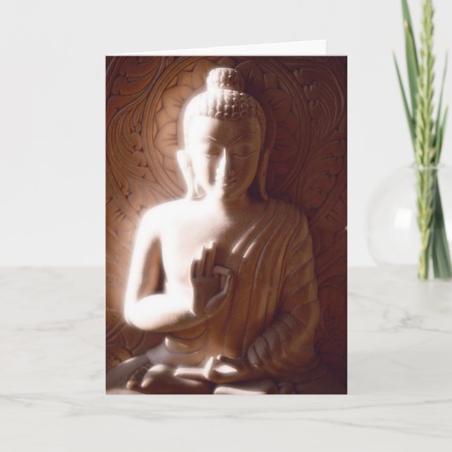 Tarjeta Festiva Luz suave de Buda (Anverso)