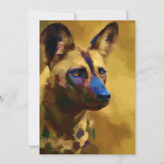 Tarjeta Festiva Lycaon Pictus (Anverso)