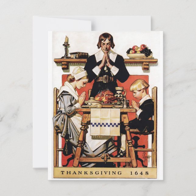 Tarjeta Festiva Lyendecker Thankde Prayers (Anverso)