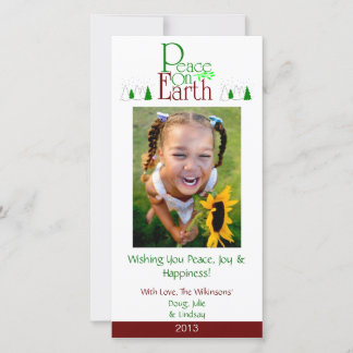 Tarjeta Festiva M2 Peace On Earth-White Holiday Xmas Cards