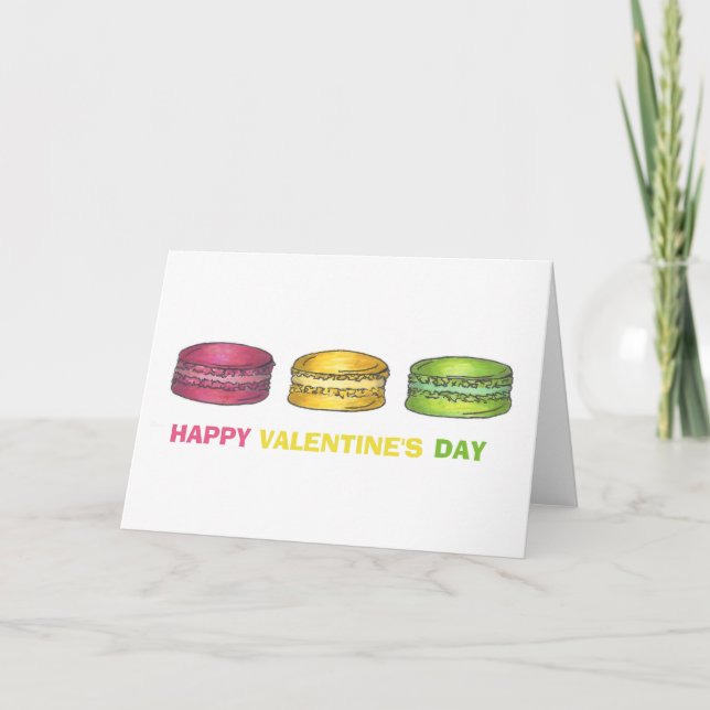 Tarjeta Festiva Macaron Cookie, la pastelería francesa del Día de  (Anverso)