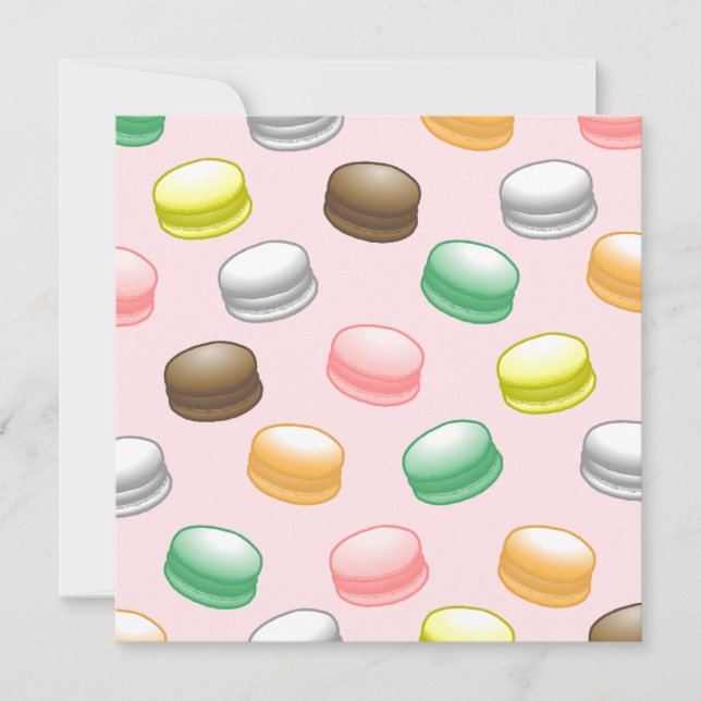 Tarjeta Festiva Macarons Deliciosos para Sweet 16 (Anverso)