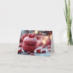 Tarjeta Festiva Macaroon delicioso rojo Saludo de San Valentín