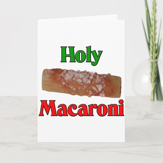 Tarjeta Festiva Macarrones santos (Anverso)