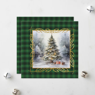 Tarjeta Festiva MacArthur Ancient Scottish Tartan Christmas
