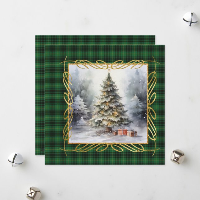 Tarjeta Festiva MacArthur Ancient Scottish Tartan Christmas  (Anverso/Reverso In Situ)