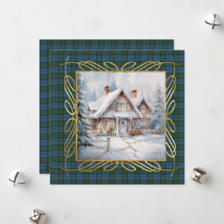 Tarjeta Festiva MacLeod Harris Ancient Scottish Tartan Christmas