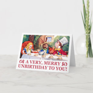 TARJETA FESTIVA ¡MAD HATTER DESEA A ALICE UN DÍA MUY FELIZ!