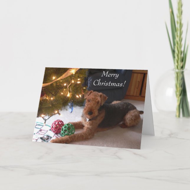 Tarjeta Festiva ¡Maddie dice, "las Felices Navidad! " (Anverso)