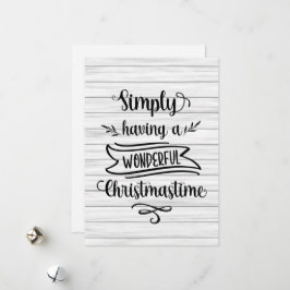 Tarjeta Festiva Madera simplemente teniendo una maravillosa Navida