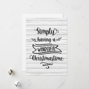 Tarjeta Festiva Madera simplemente teniendo una maravillosa Navida