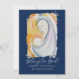 Tarjeta Festiva Madonna and Child Bible Verse Calligraphy Script