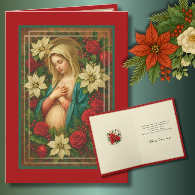 Tarjeta Festiva Madonna Christmas Blessings Mary  (Subido por el creador)