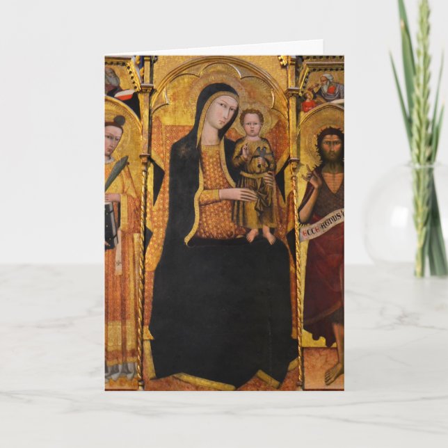 Tarjeta Festiva Madonna con Child Siena Italia (Anverso)