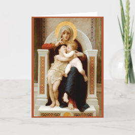 Tarjeta Festiva Madonna con niño y Juan el Bautista, Bouguereau