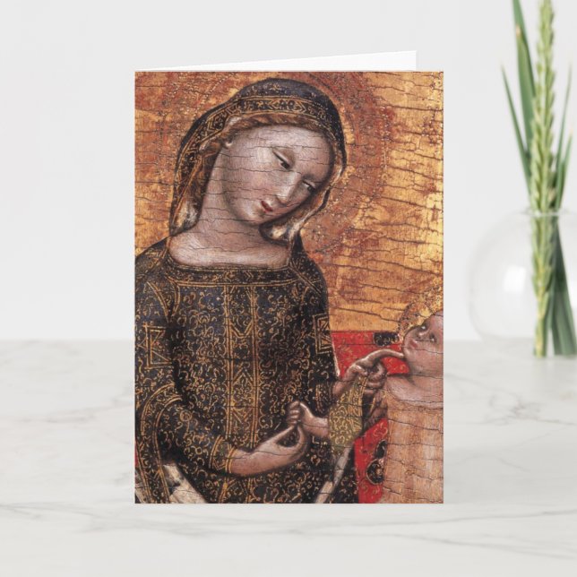 TARJETA FESTIVA MADONNA DE HUMILIDAD (Anverso)