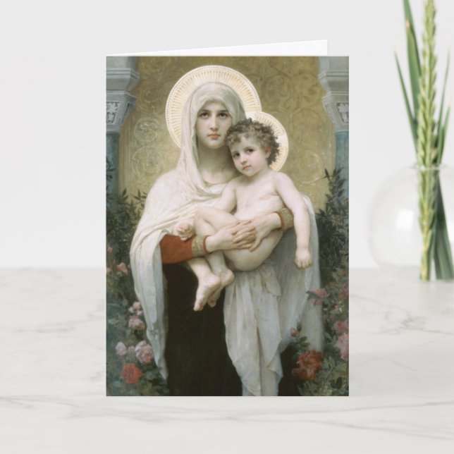 Tarjeta Festiva Madonna de los rosas (Anverso)