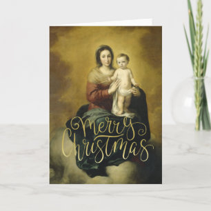 Tarjeta Festiva Madonna e Niño, Navidades Bellas Artes